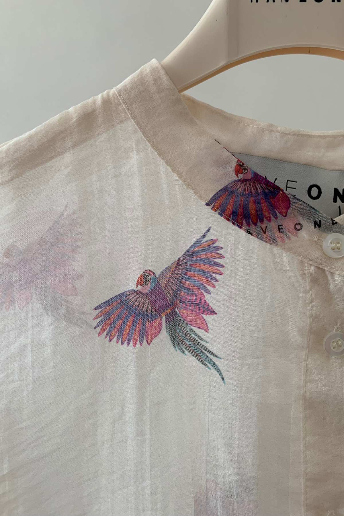 Have One Bluse Papagei transparent, Pink/Lila