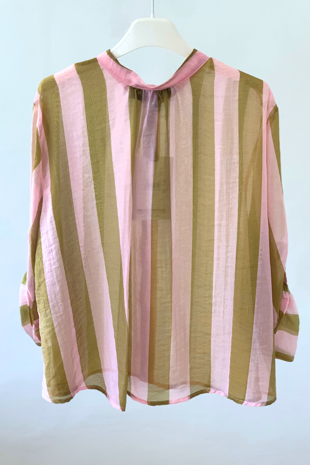 Have One Bluse Streifen Hellrosa/Oliv