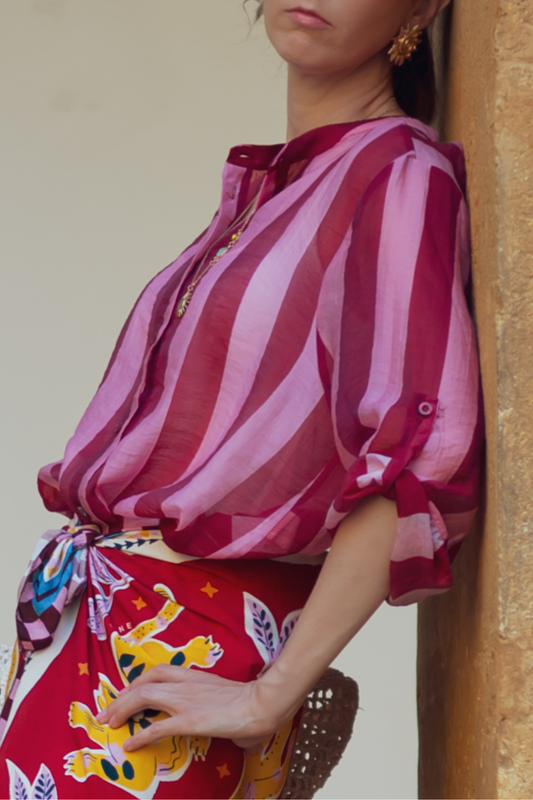 Have One Bluse Streifen Rot/Rosa